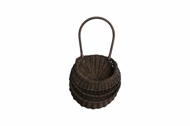 Wall basket 'Emilou' dark brown