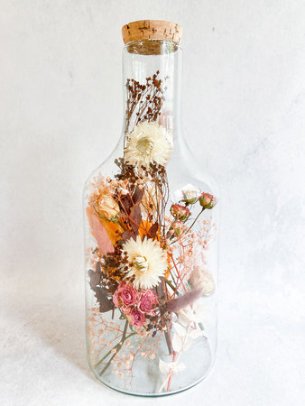 Glazen fles, div. kleuropties