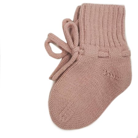 Merino wol booties - pink