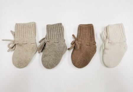 Merino wol booties - sand