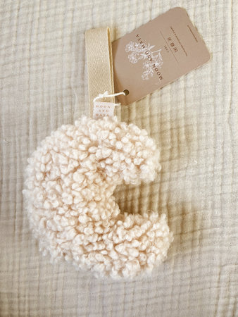 Speendoekje moon - ecru met off white lint