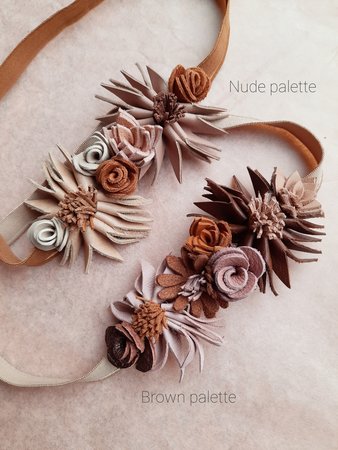 Wildflower headband - nude 6-12mnd