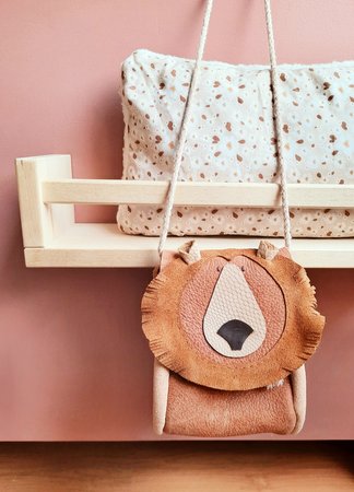 Grizzly bear bag - rust/soft pink