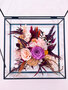 Glazen lijst 24x24x10cm, droogbloemen div. kleuropties